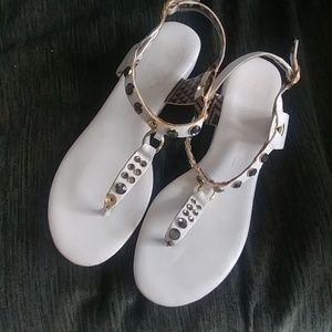 Jessica Simpson white sandals